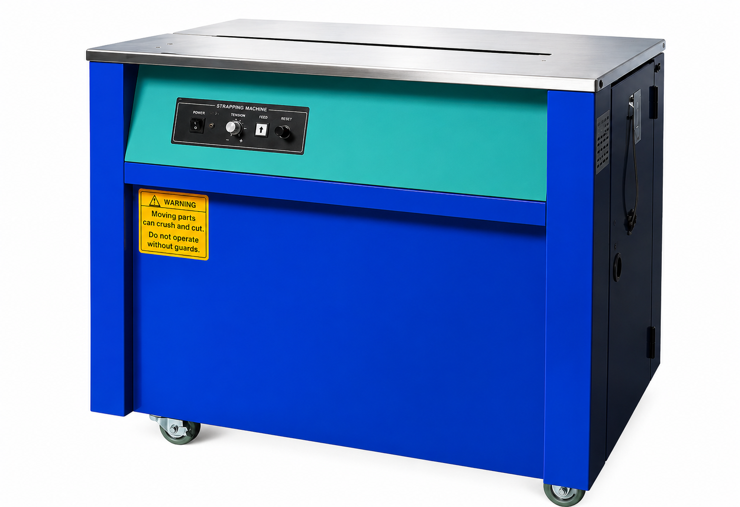 Industrial strapping machine for carton packaging and box sealing applications